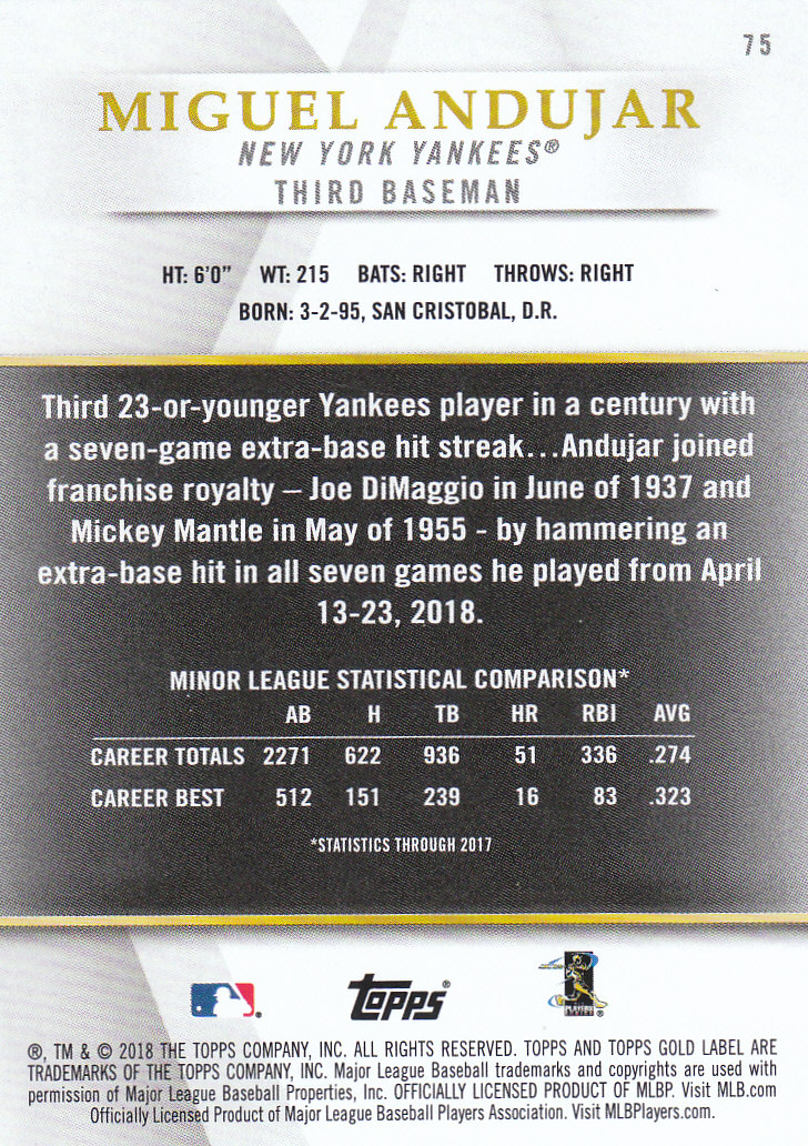 2018 Topps Gold Label Baseball Part 2 Class 2 Main and Parallel Cards - Picture 101 of 173