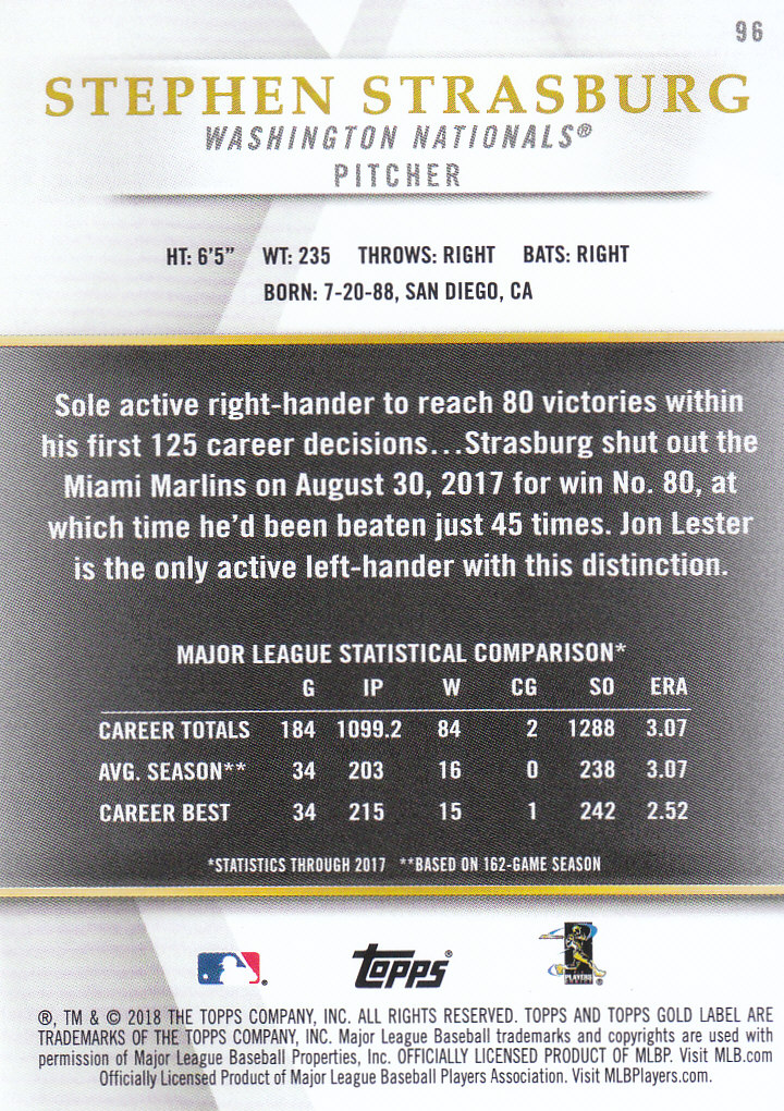 2018 Topps Gold Label Baseball Part 2 Class 2 Main and Parallel Cards - Picture 127 of 173