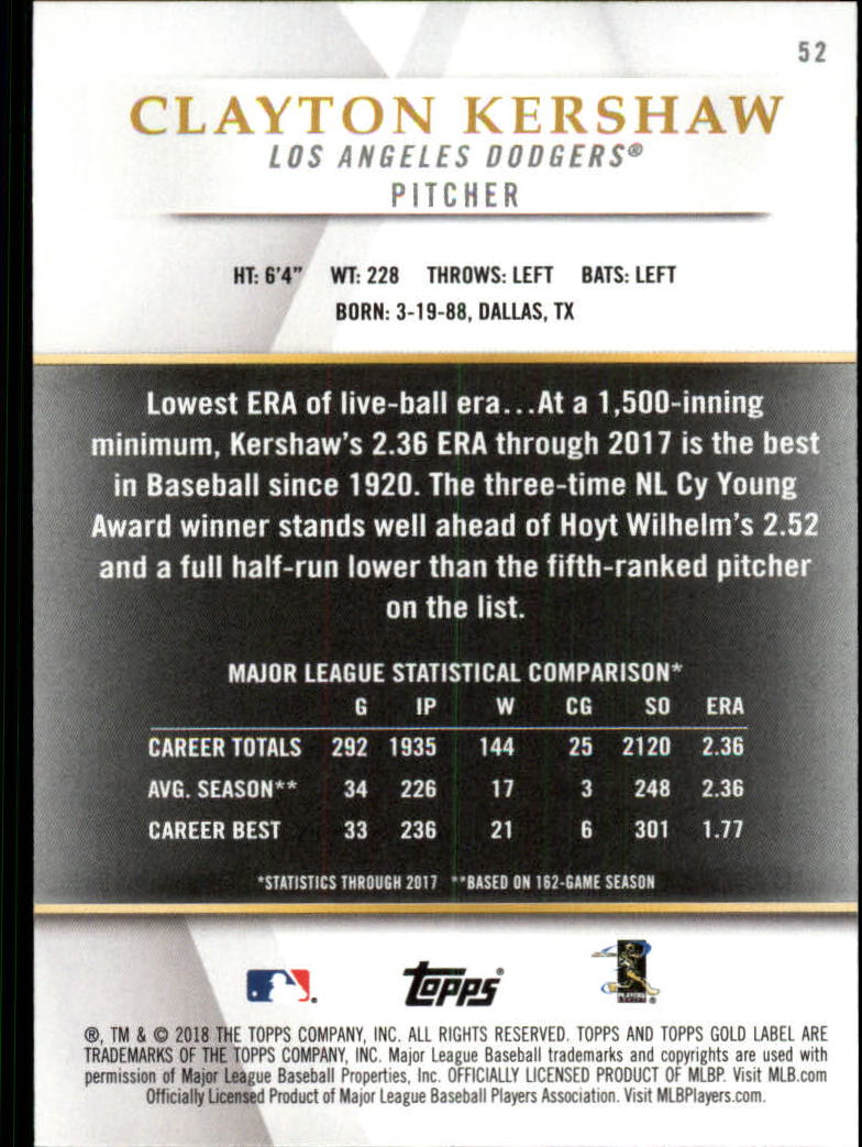 2018 TOPPS GOLD LABEL CLASS 1 BLACK ASSORTED SINGLES U-PICK - Picture 55 of 111