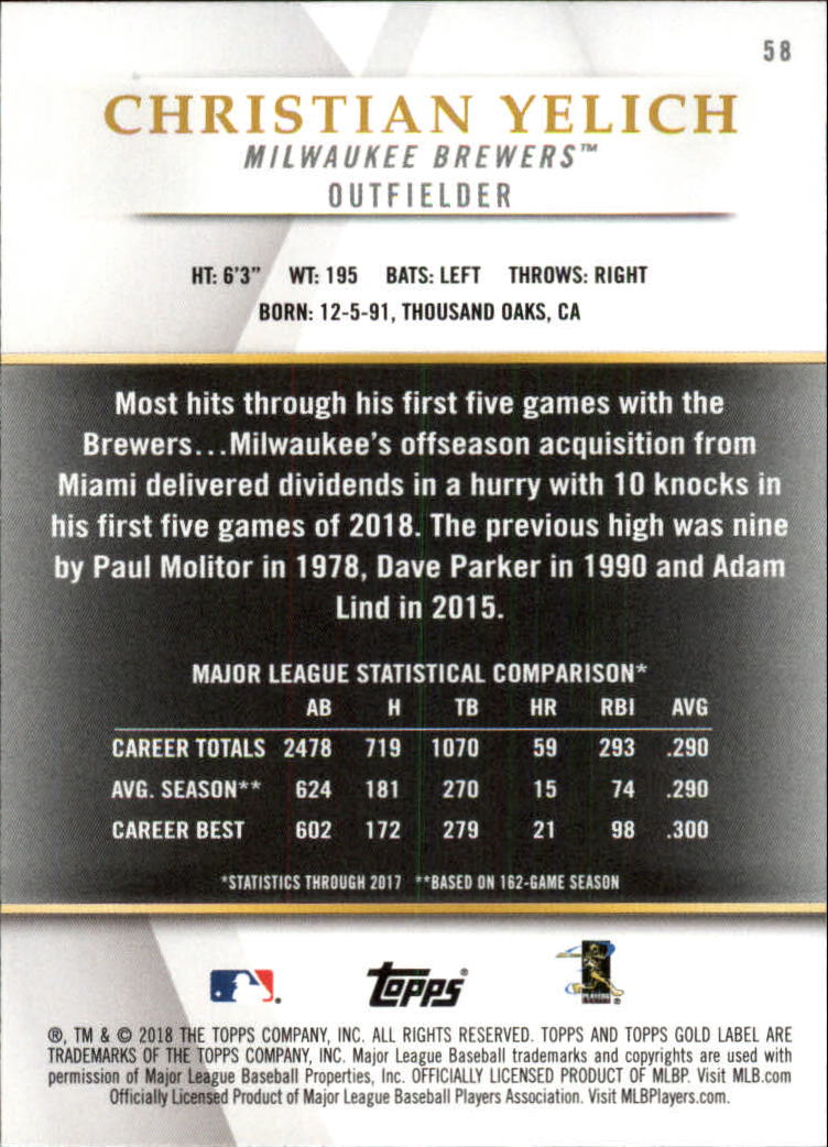 2018 TOPPS GOLD LABEL CLASS 1 BLACK ASSORTED SINGLES U-PICK - Picture 61 of 111