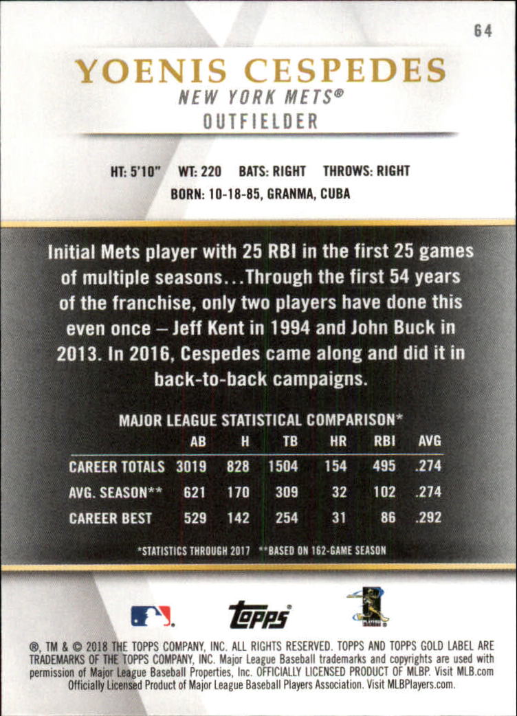 2018 TOPPS GOLD LABEL CLASS 1 BLACK ASSORTED SINGLES U-PICK - Picture 67 of 111