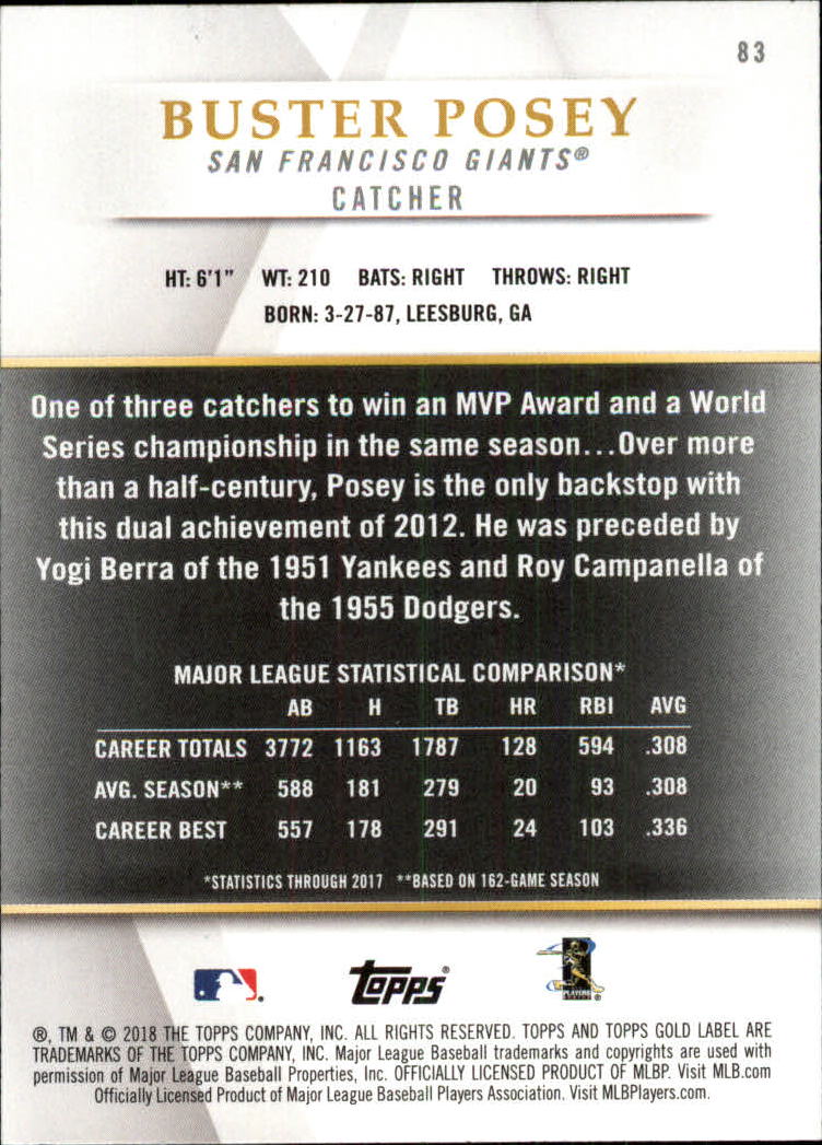 2018 TOPPS GOLD LABEL CLASS 1 BLACK ASSORTED SINGLES U-PICK - Picture 91 of 111