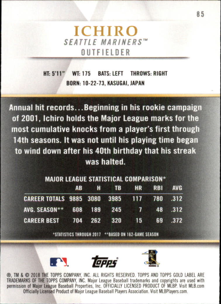2018 TOPPS GOLD LABEL CLASS 1 BLACK ASSORTED SINGLES U-PICK - Picture 95 of 111