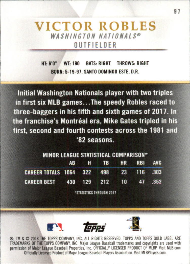 2018 TOPPS GOLD LABEL CLASS 1 BLACK ASSORTED SINGLES U-PICK - Picture 111 of 111