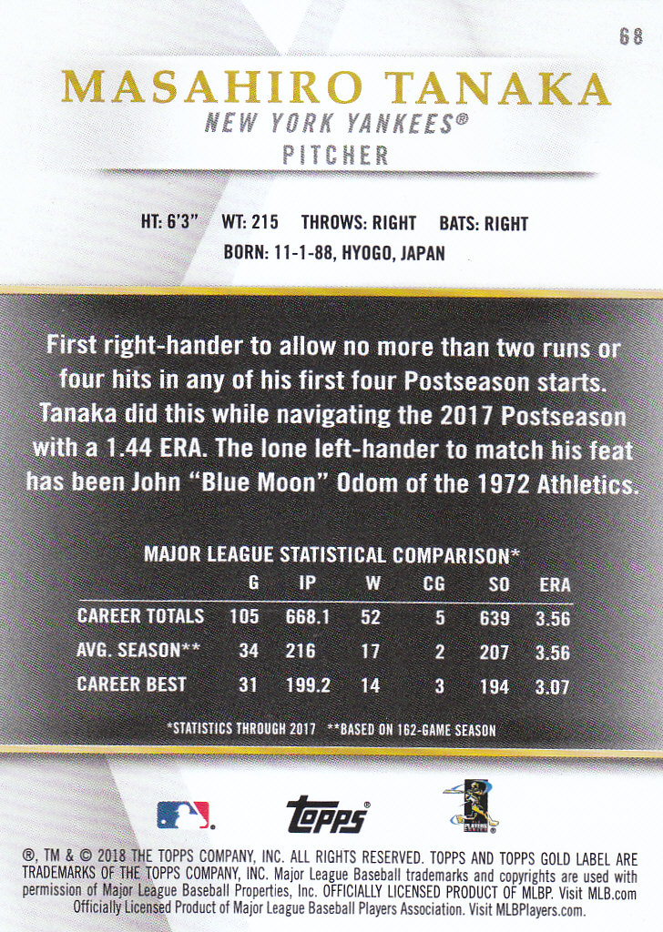 2018 Topps Gold Label Baseball Part 2 Class 2 Main and Parallel Cards - Picture 151 of 173