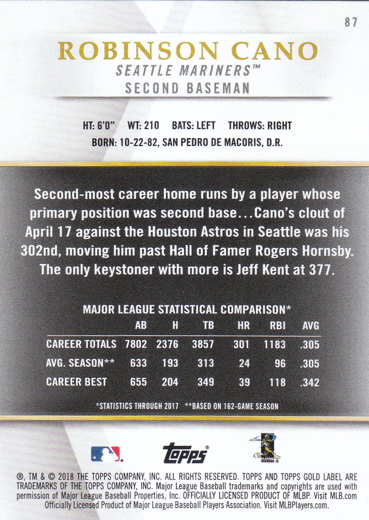 2018 Topps Gold Label Baseball Part 2 Class 2 Main and Parallel Cards - Picture 155 of 173