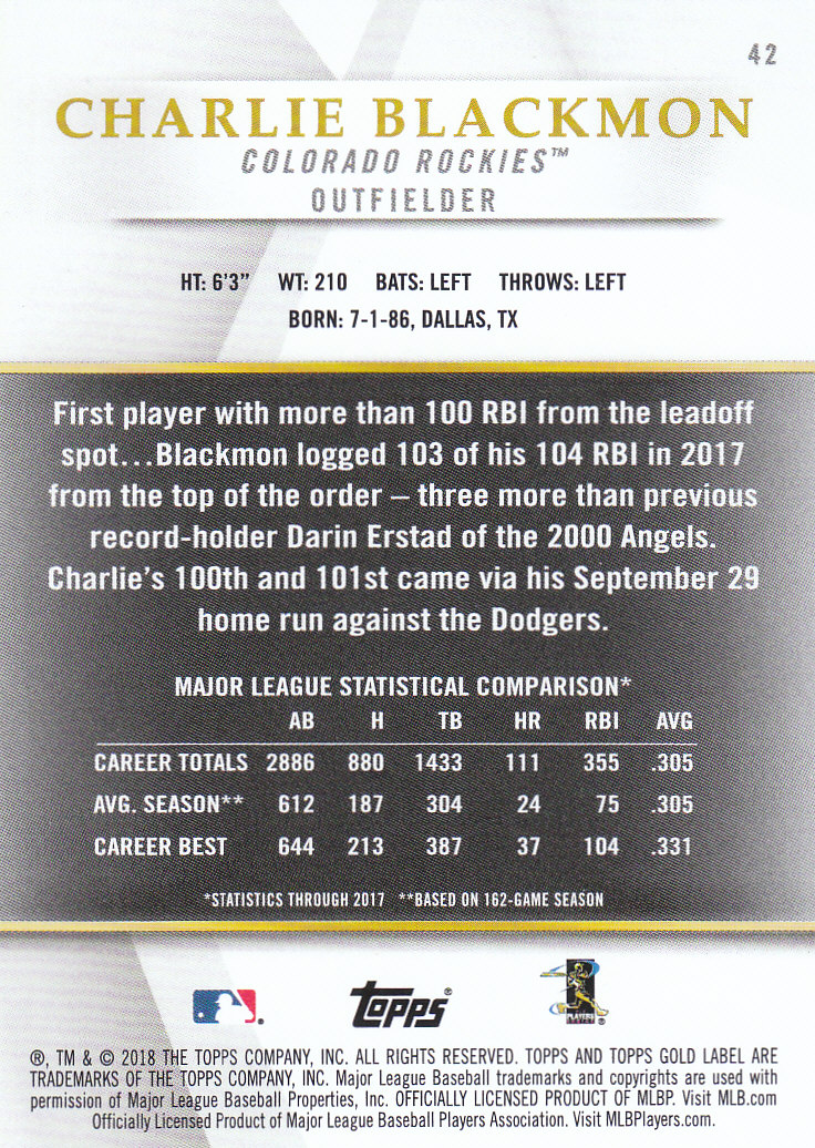 2018 Topps Gold Label Baseball Part 2 Class 2 Main and Parallel Cards - Picture 163 of 173
