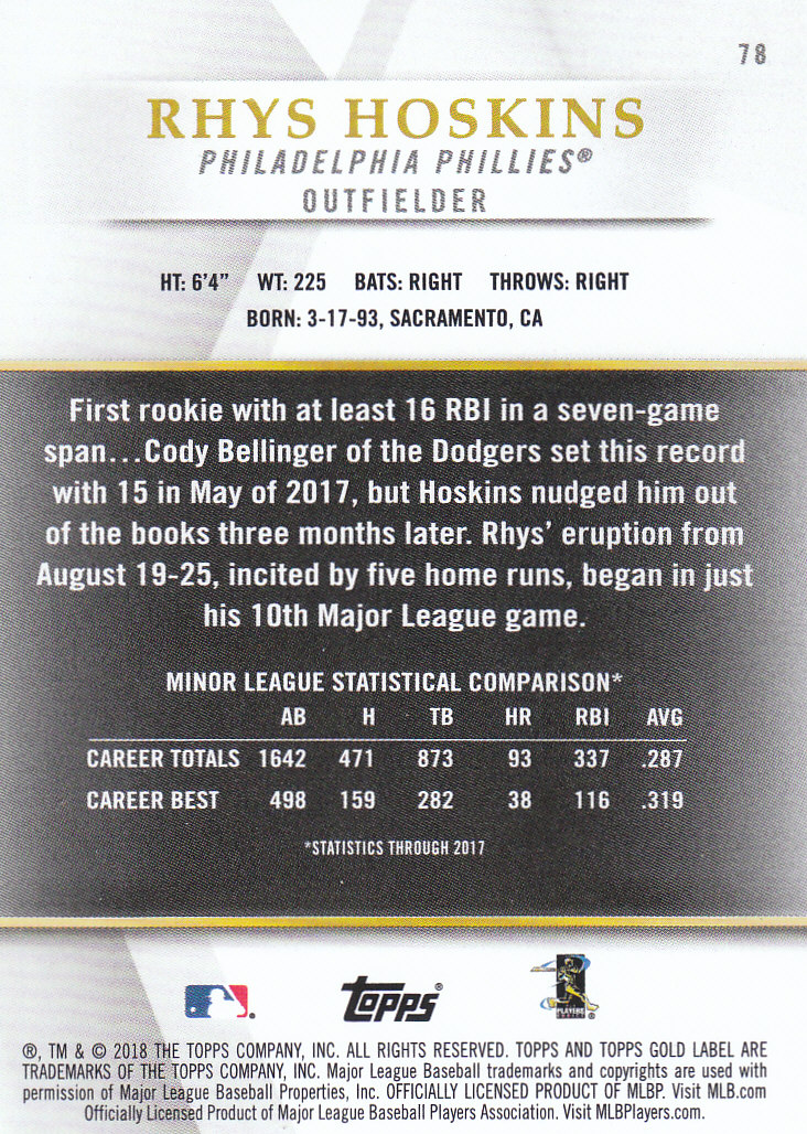 2018 Topps Gold Label Baseball Part 2 Class 2 Main and Parallel Cards - Picture 167 of 173