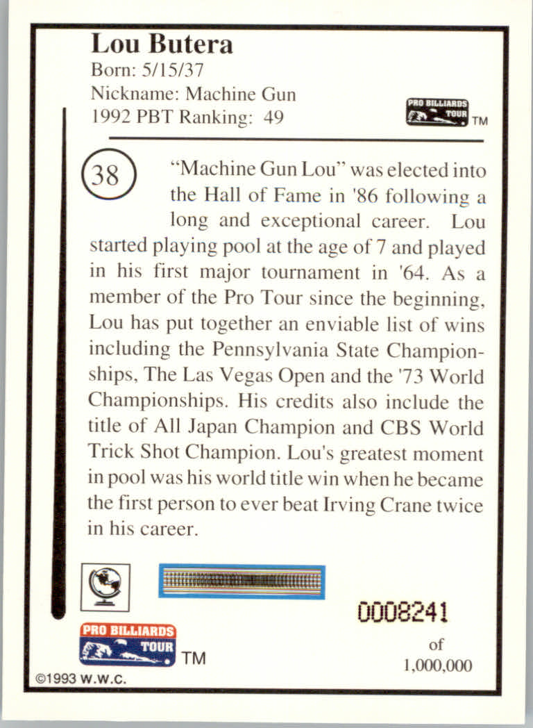 1993 World Wide Collectibles Pro Billiards Tour Cards - Picture 77 of 261