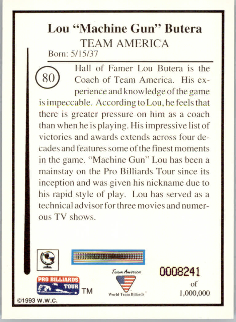 1993 World Wide Collectibles Pro Billiards Tour Cards - Picture 161 of 261