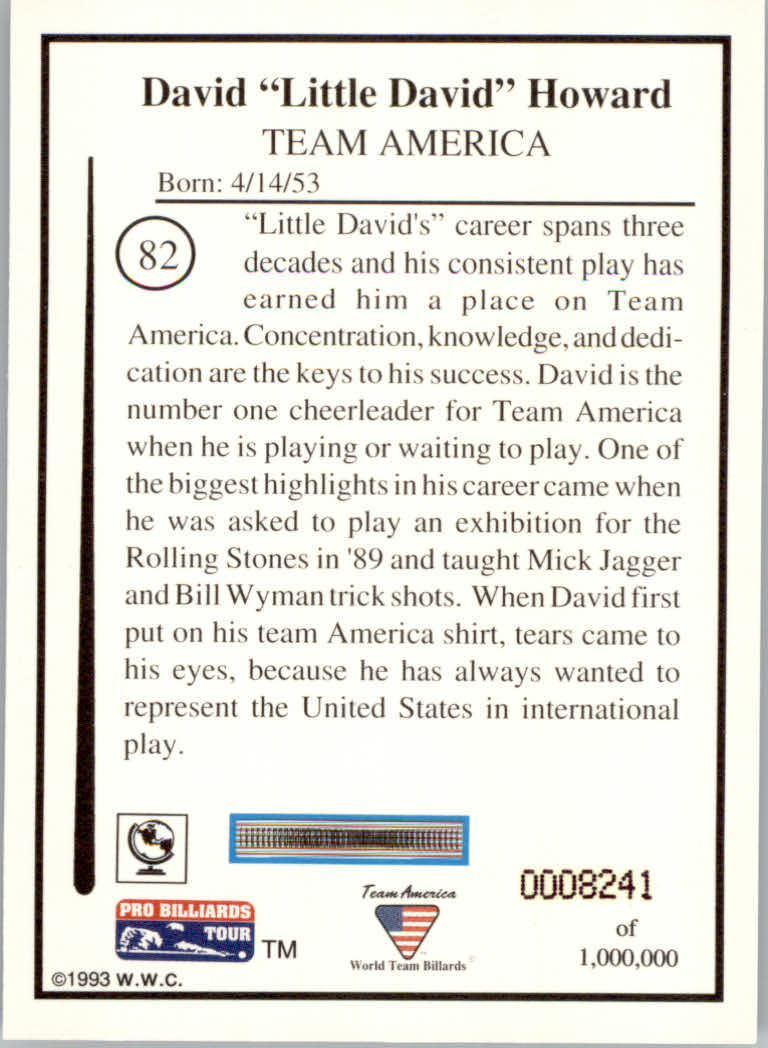 1993 World Wide Collectibles Pro Billiards Tour Cards - Picture 165 of 261
