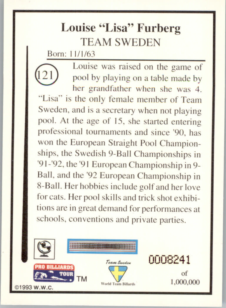 1993 World Wide Collectibles Pro Billiards Tour Cards - Picture 243 of 261