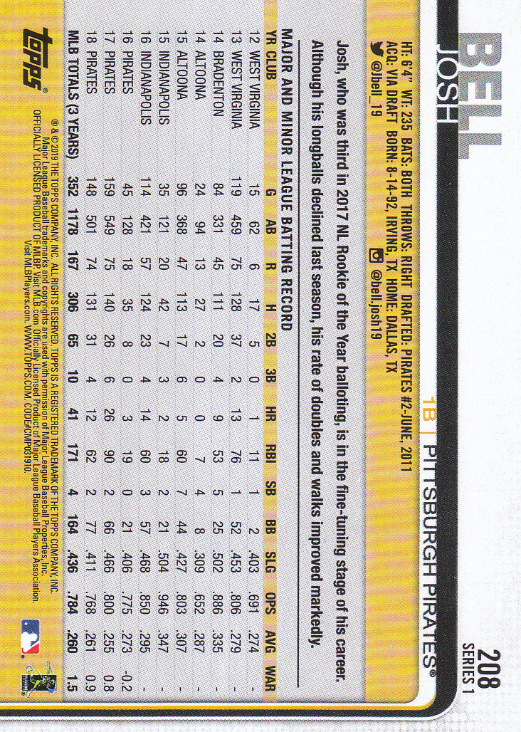 2019 Topps Series 1 Baseball Part 1 Main Set Cards #1 to #250 - Picture 397 of 475