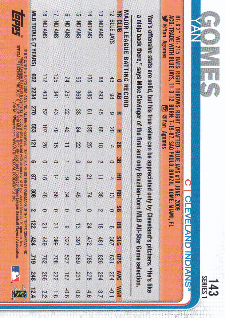 2019 Topps Series 1 Baseball Part 1 Main Set Cards #1 to #250 - Picture 271 of 475