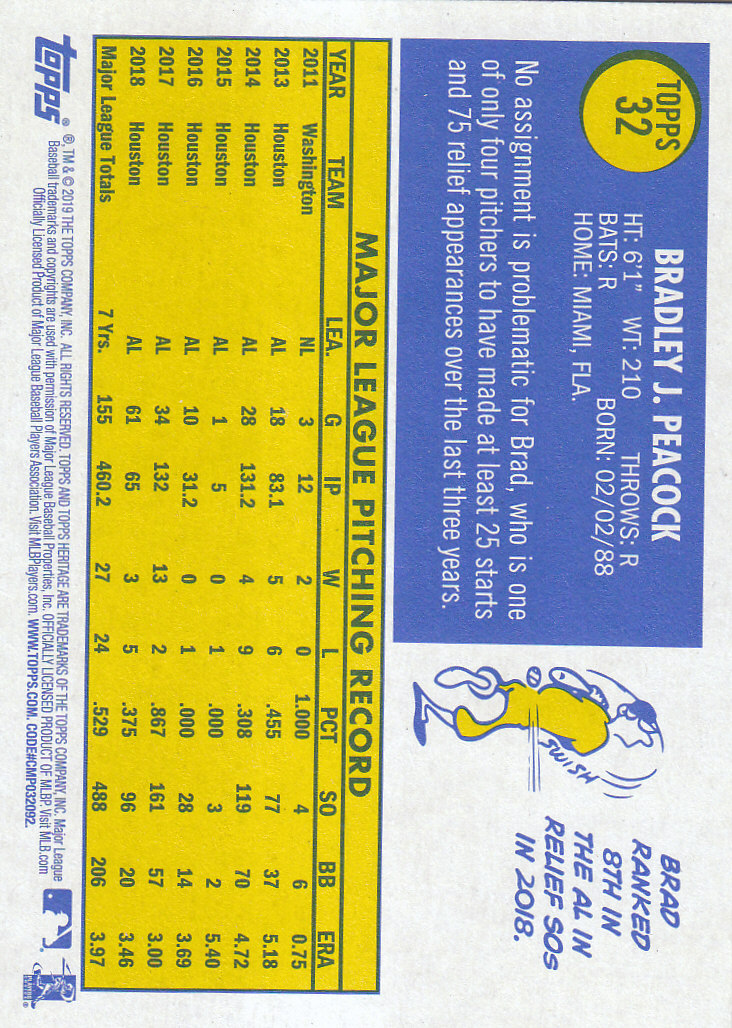 2019 Topps Heritage Baseball Part 1 Main Set Cards #1 to #250 - Picture 33 of 243