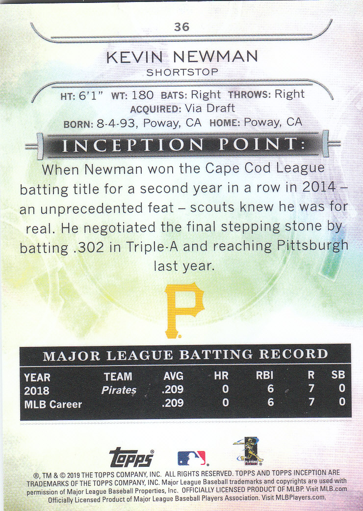2019 Inception (Topps) Baseball - Bild 7 von 33