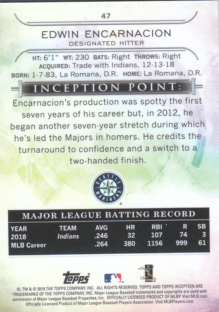 2019 Inception (Topps) Baseball - Bild 9 von 33