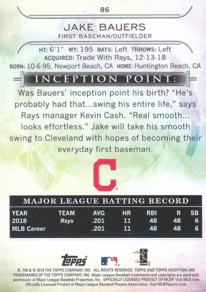 2019 Inception (Topps) Baseball - Bild 15 von 33