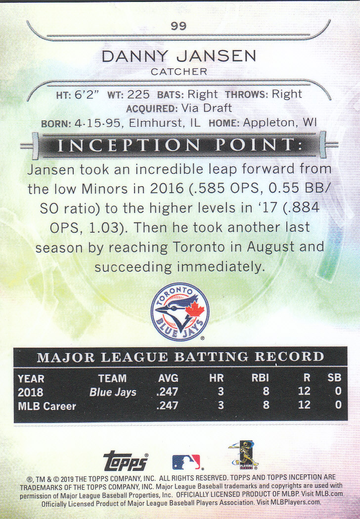 2019 Inception (Topps) Baseball - Bild 19 von 33