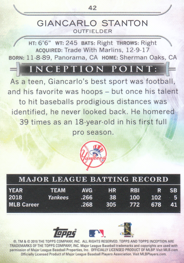 2019 Inception (Topps) Baseball - Bild 21 von 33