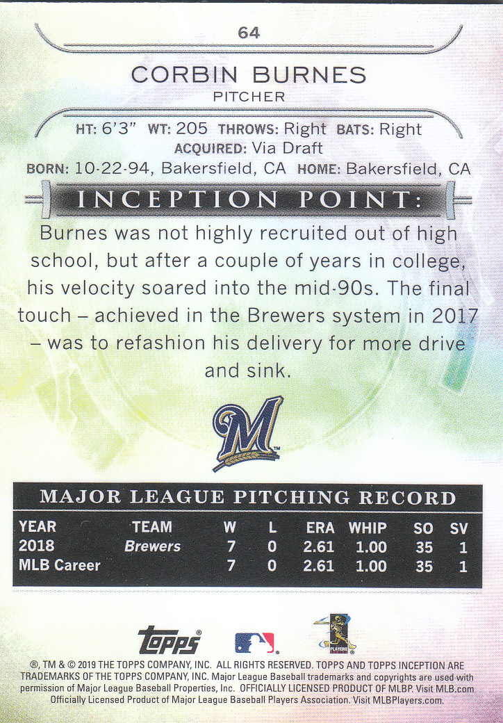 2019 Inception (Topps) Baseball - Bild 23 von 33