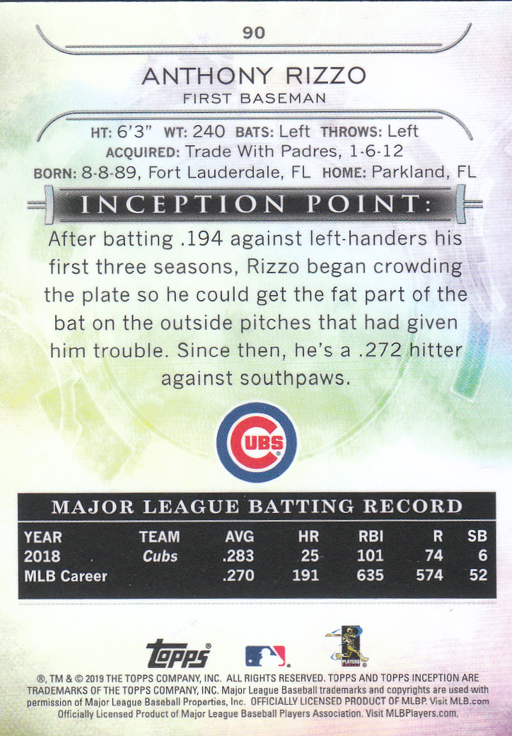 2019 Inception (Topps) Baseball - Bild 27 von 33