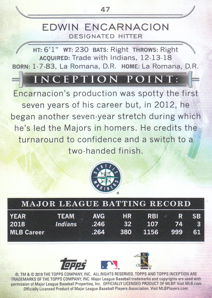 2019 Inception (Topps) Baseball - Bild 29 von 33