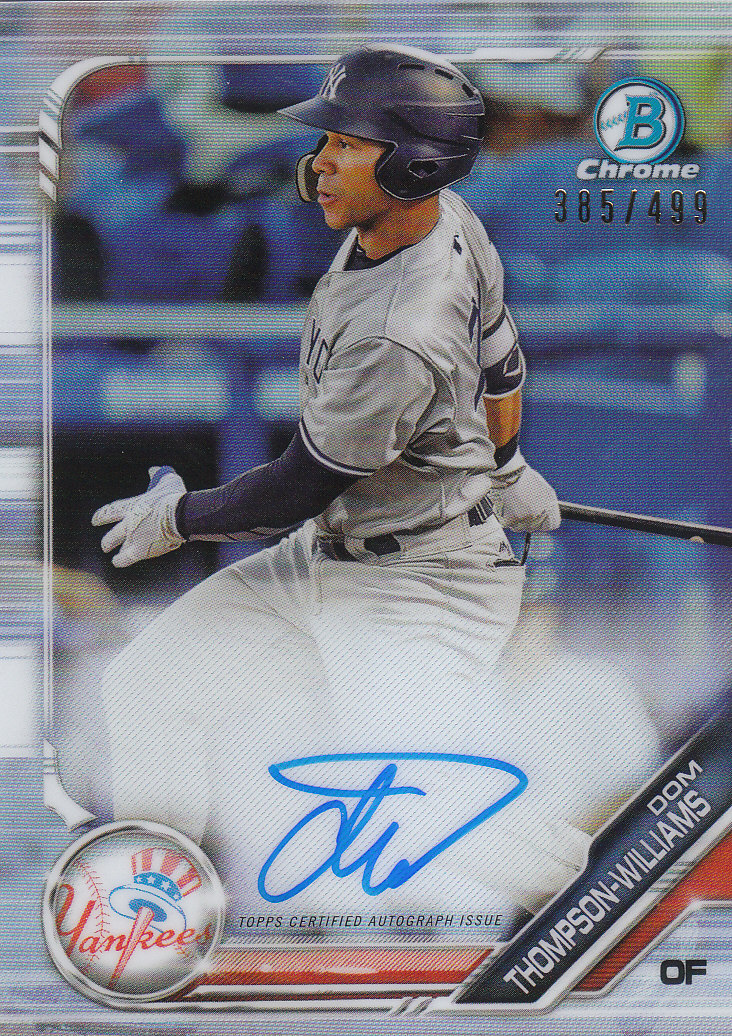 Tarjetas paralelas y inserciones de béisbol Bowman Chrome 2019 "Prospect Autographs" - Imagen 20 de 29