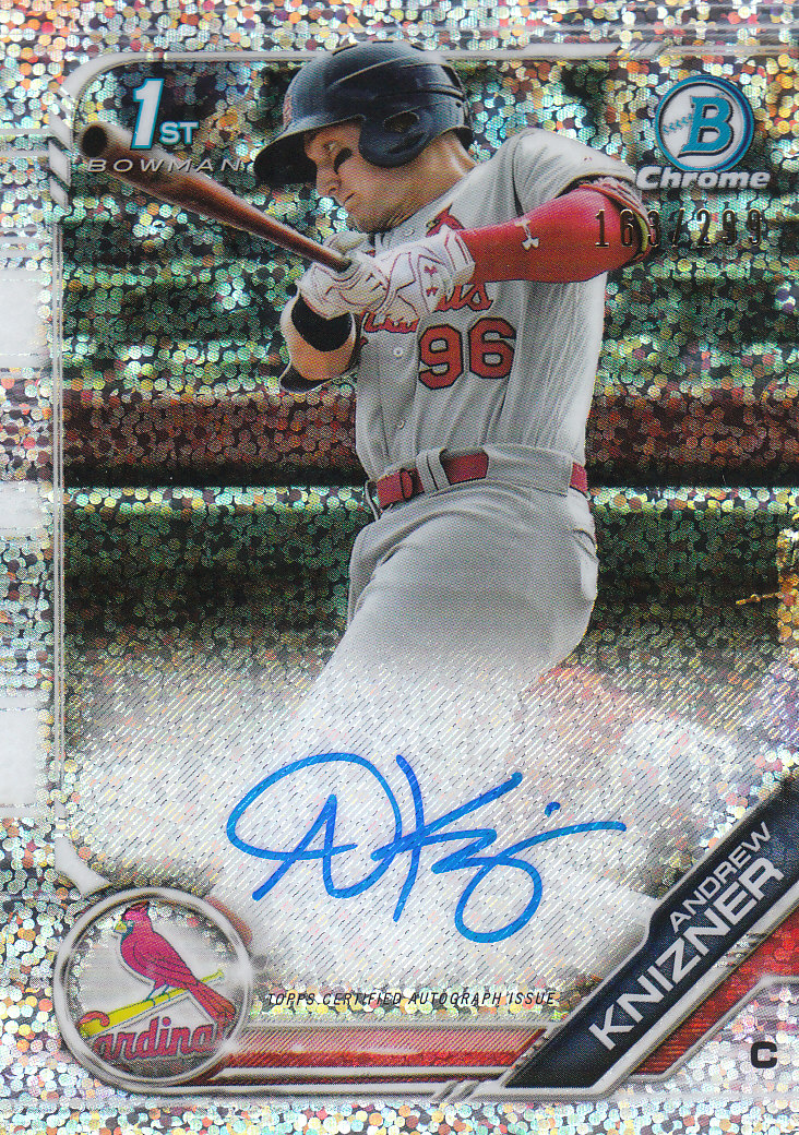 Tarjetas paralelas y inserciones de béisbol Bowman Chrome 2019 "Prospect Autographs" - Imagen 26 de 29