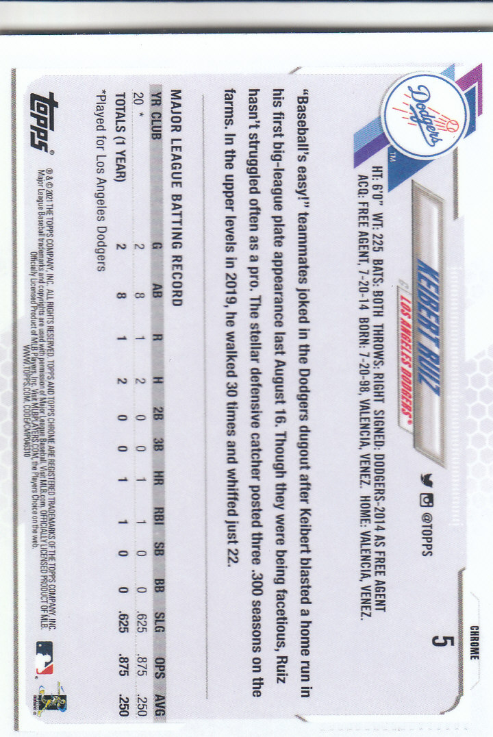 Tarjetas paralelas Topps 2021 cromadas de béisbol "refractores de prisma" - Imagen 7 de 137