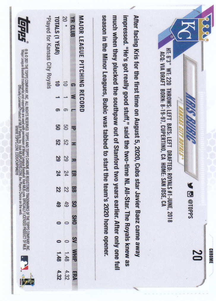 Tarjetas paralelas Topps 2021 cromadas de béisbol "refractores de prisma" - Imagen 15 de 137