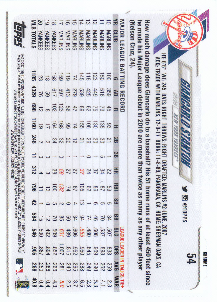 Tarjetas paralelas Topps 2021 cromadas de béisbol "refractores de prisma" - Imagen 45 de 137