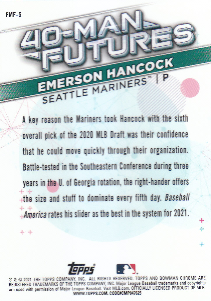 2021 Bowman Chrome Baseball "40-Man Futures Refractors" Insert Cards - Picture 11 of 51