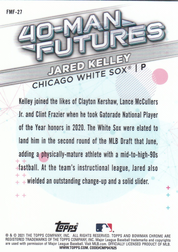 2021 Bowman Chrome Baseball "40-Man Futures Refractors" Insert Cards - Picture 47 of 51