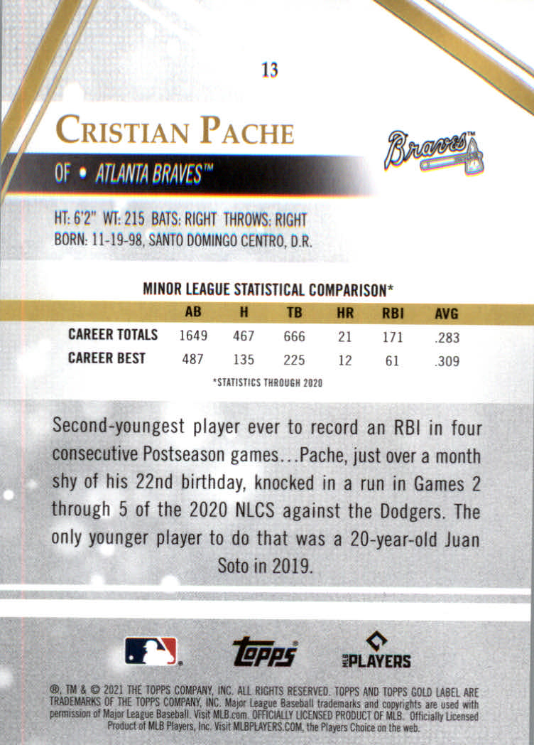 2021 Topps Gold Label Baseball "Class 1" Main Set Cards Rookies and Veterans - Picture 23 of 187