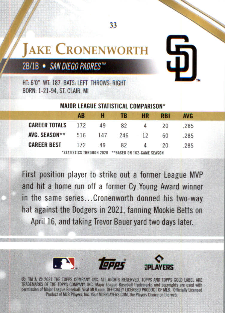 2021 Topps Gold Label Baseball "Class 1" Main Set Cards Rookies and Veterans - Picture 63 of 187