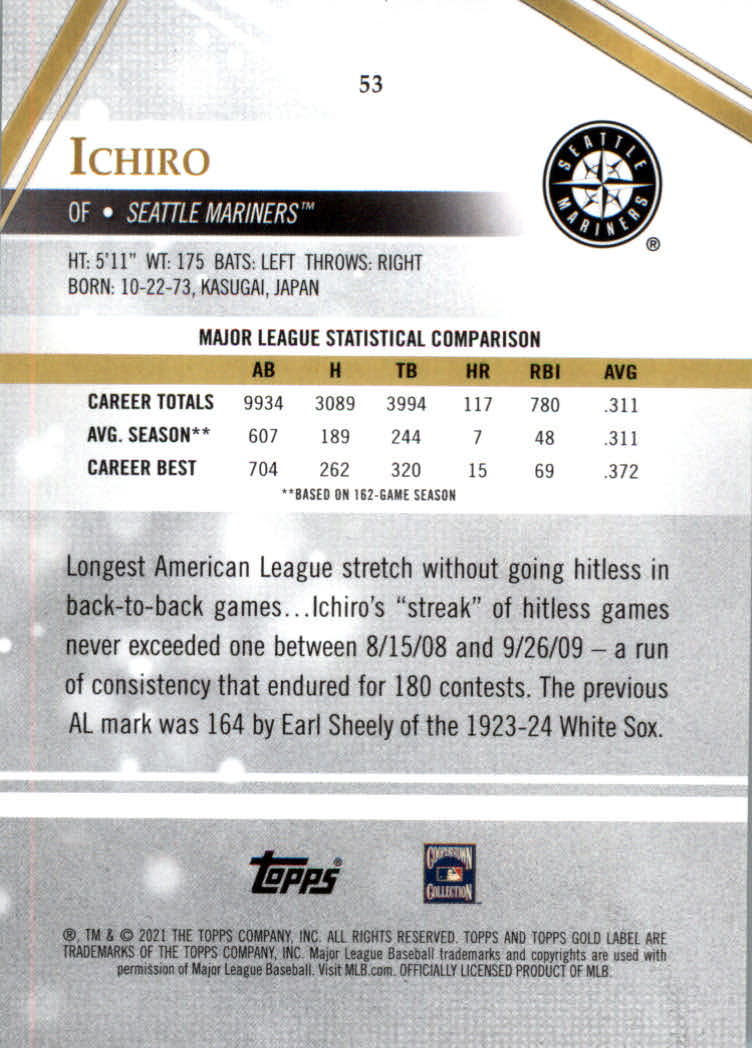 2021 Topps Gold Label Baseball "Class 1" Main Set Cards Rookies and Veterans - Picture 99 of 187