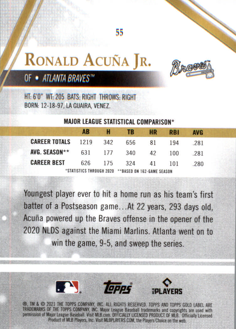 2021 Topps Gold Label Baseball "Class 1" Main Set Cards Rookies and Veterans - Picture 103 of 187