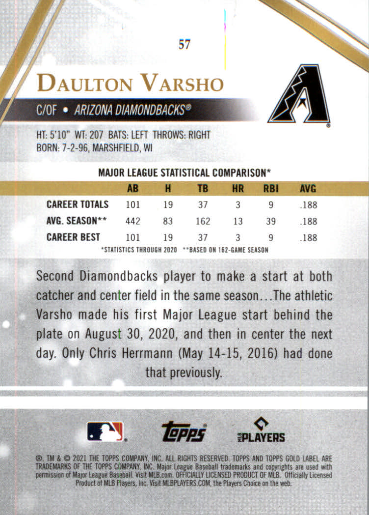 2021 Topps Gold Label Baseball "Class 1" Main Set Cards Rookies and Veterans - Picture 107 of 187