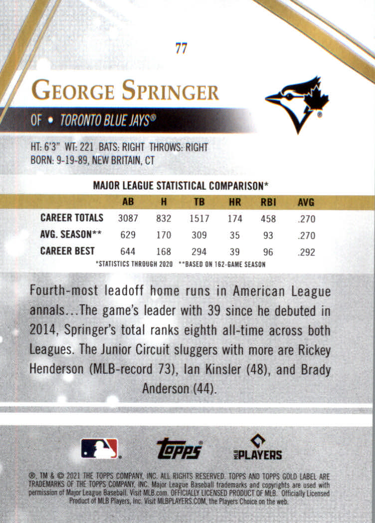 2021 Topps Gold Label Baseball "Class 1" Main Set Cards Rookies and Veterans - Picture 147 of 187
