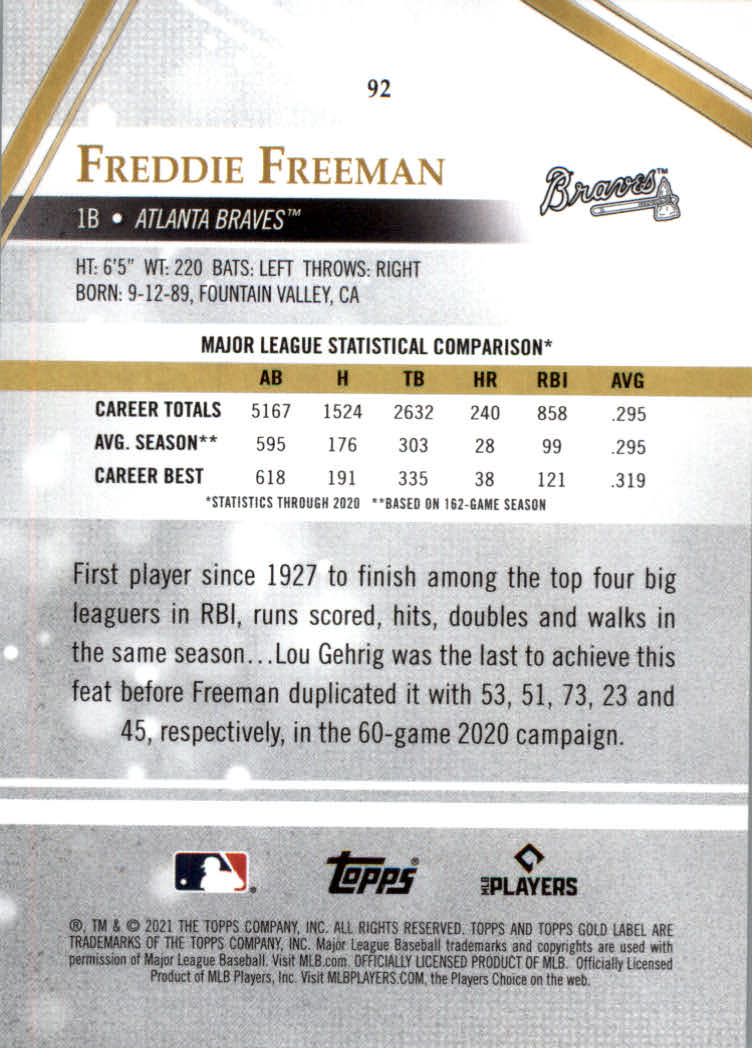 2021 Topps Gold Label Baseball "Class 1" Main Set Cards Rookies and Veterans - Picture 173 of 187