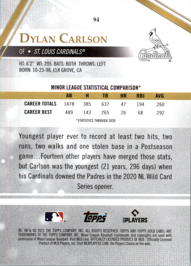 2021 Topps Gold Label Baseball "Class 1" Main Set Cards Rookies and Veterans - Picture 177 of 187