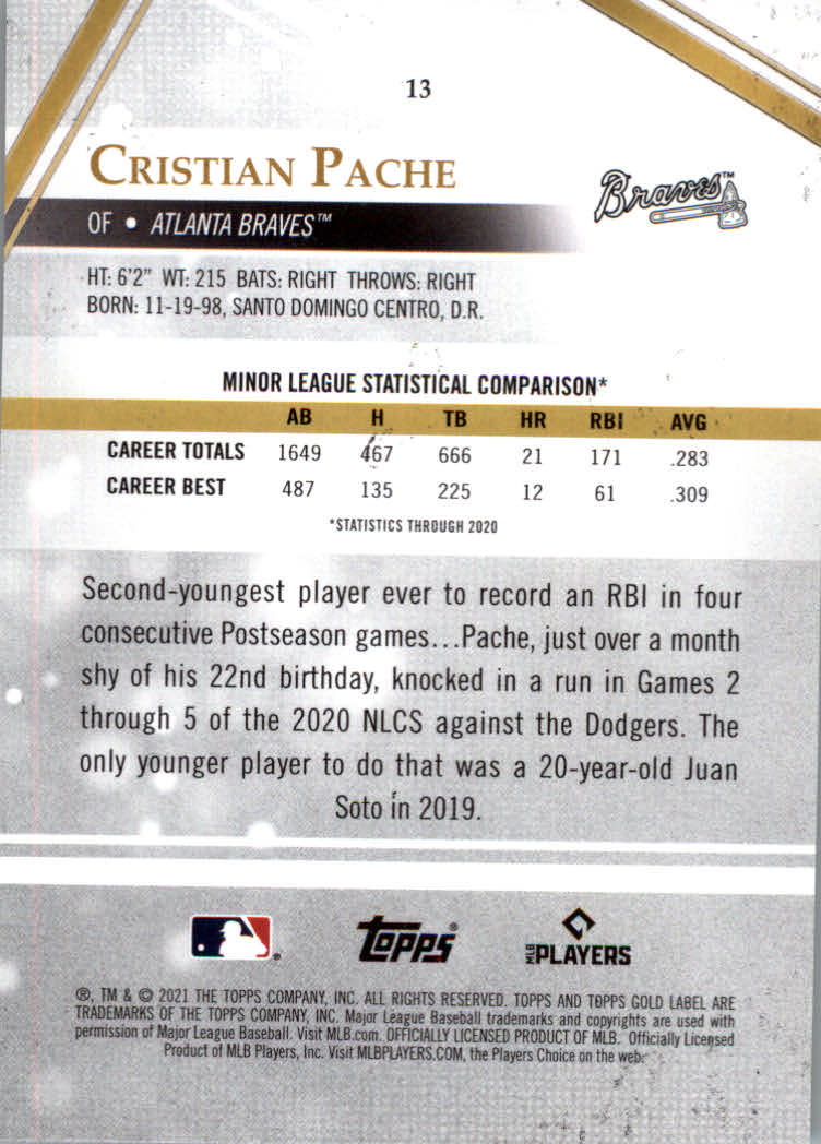 "Tarjetas paralelas de béisbol Topps Gold Label 2021 ""Clase 1 negro"" novatos y veterinarios - Imagen 11 de 51