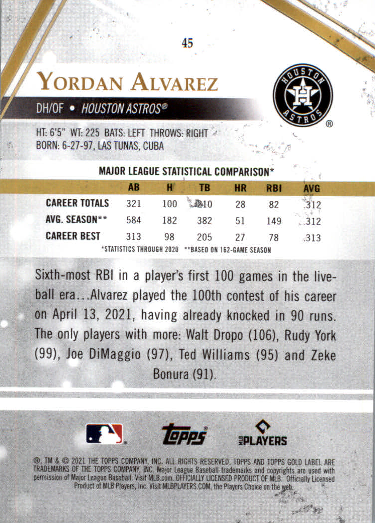 "Tarjetas paralelas de béisbol Topps Gold Label 2021 ""Clase 1 negro"" novatos y veterinarios - Imagen 33 de 51