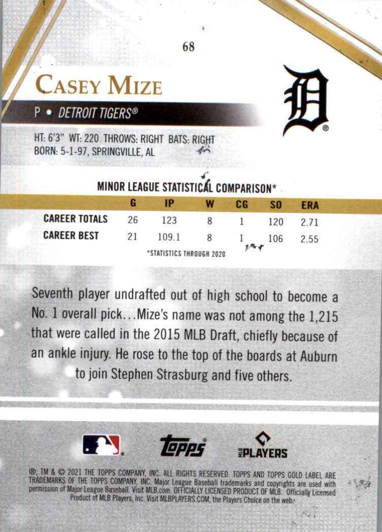 "Tarjetas paralelas de béisbol Topps Gold Label 2021 ""Clase 1 negro"" novatos y veterinarios - Imagen 39 de 51