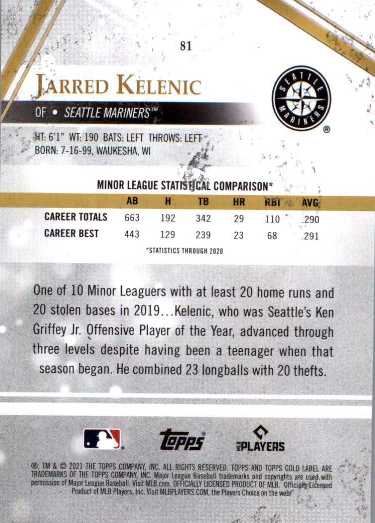 "Tarjetas paralelas de béisbol Topps Gold Label 2021 ""Clase 1 negro"" novatos y veterinarios - Imagen 47 de 51