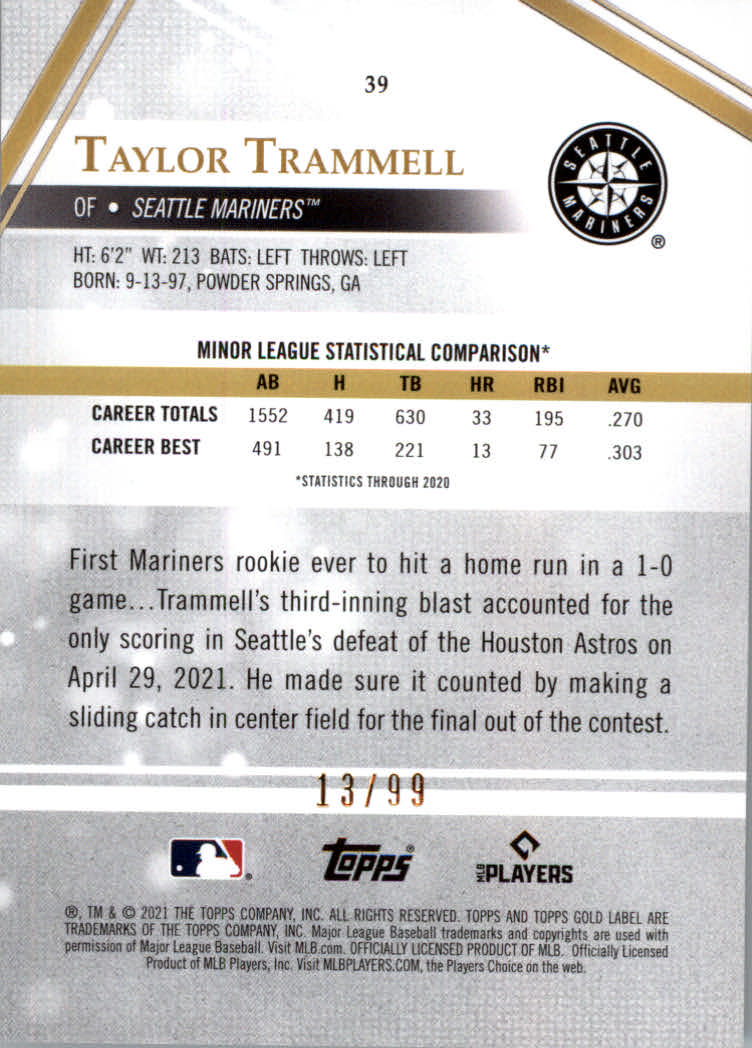 Tarjetas paralelas 2021 Topps Gold Label de béisbol "clase 1 color" - Imagen 7 de 17