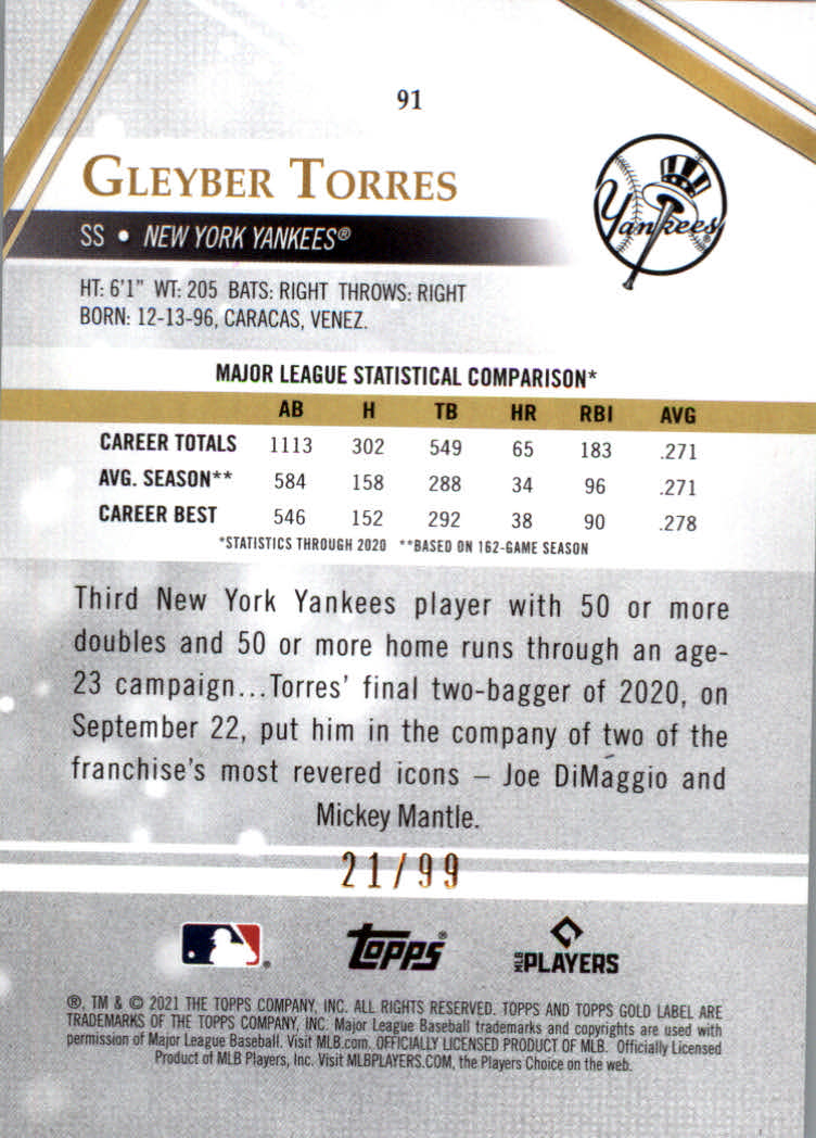 Tarjetas paralelas 2021 Topps Gold Label de béisbol "clase 1 color" - Imagen 11 de 17