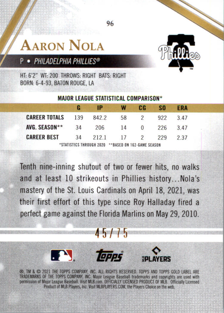 Tarjetas paralelas 2021 Topps Gold Label de béisbol "clase 1 color" - Imagen 17 de 17