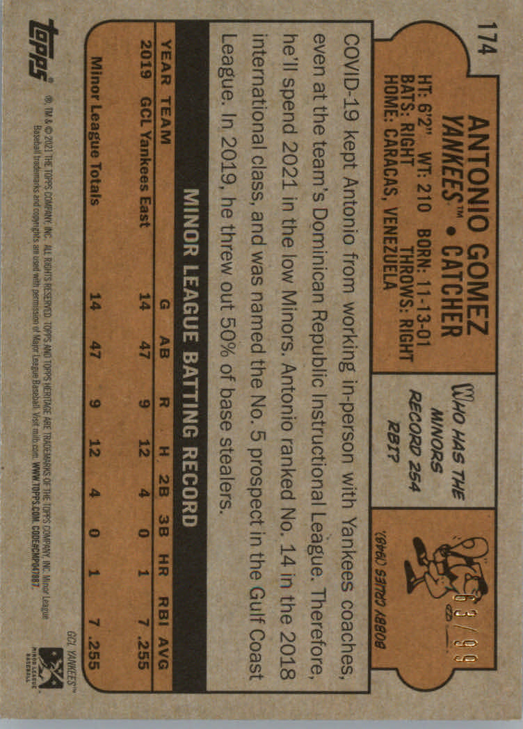 2021 Topps Heritage Minors Baseball "Colored" Parallel Cards - Picture 19 of 29